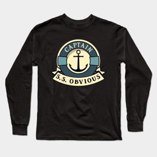 Captain Obvious Sarcastic Boating Design Long Sleeve T-Shirt